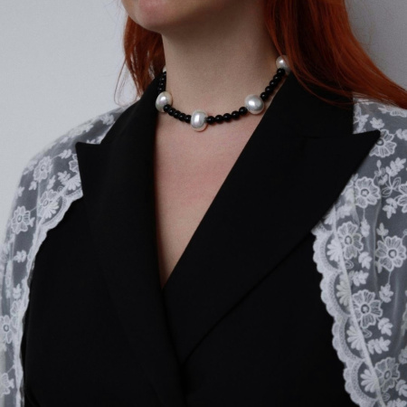 Чокер Тифлис с агатом и жемчугом