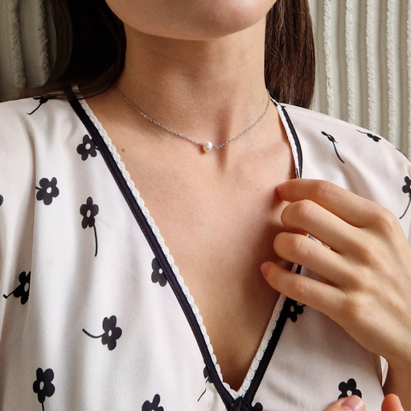 Цепочка с подвеской Мурашка с жемчугом