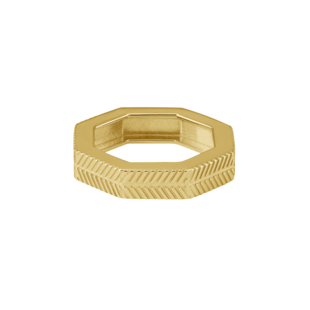 Кольцо восьмигранное в покрытии золотом (PESCARA)