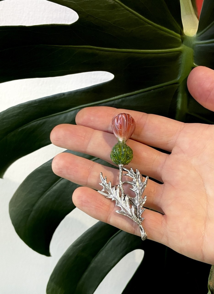 Брошь Чертополох 1 бутон