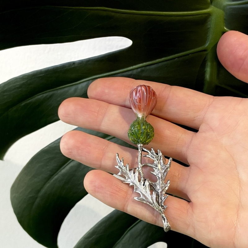 Брошь Чертополох 1 бутон