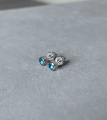 Серебряные серьги Искра с голубым топазом