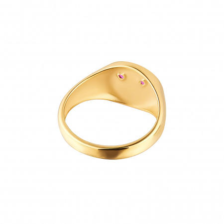 Кольцо Joy с красным цирконом в покрытии золотом