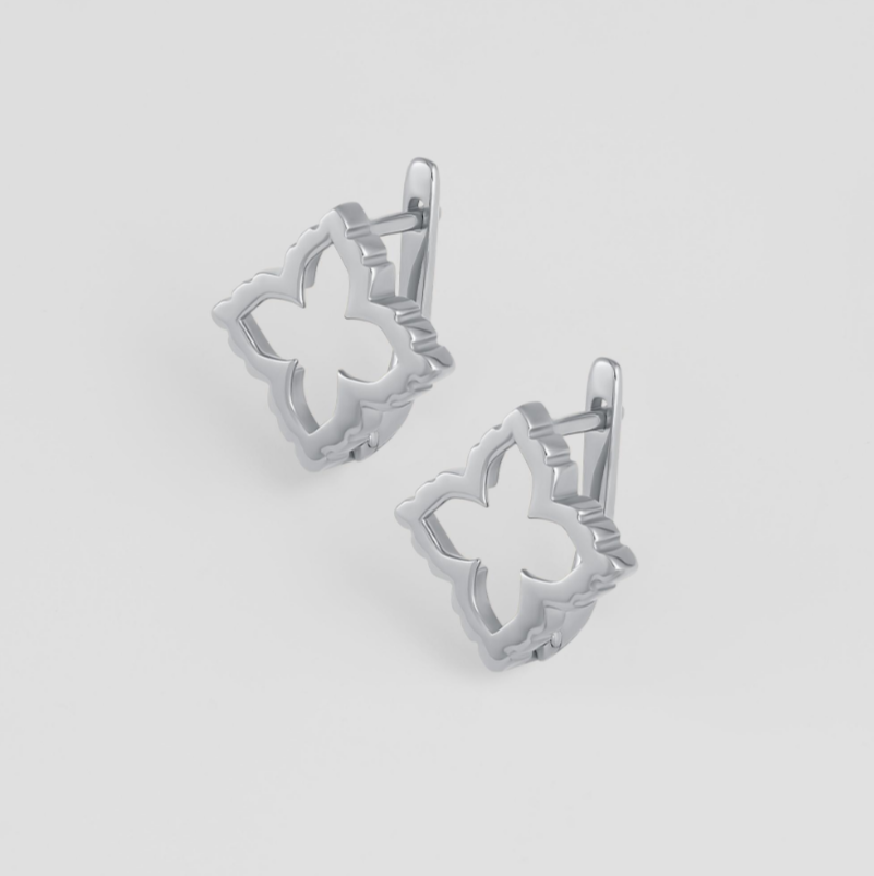 Серебряные серьги Peonia