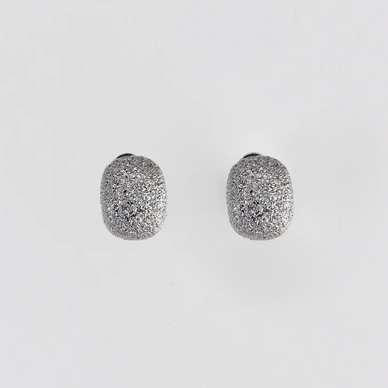 Серьги Игристые серебристые