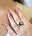 Серебряное кольцо двойное с янтарём