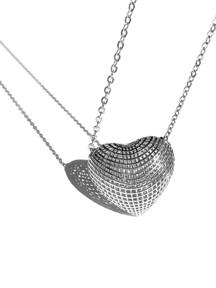 Серебряная подвеска на цепочке Сердце 3D