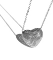 Серебряная подвеска на цепочке Сердце 3D