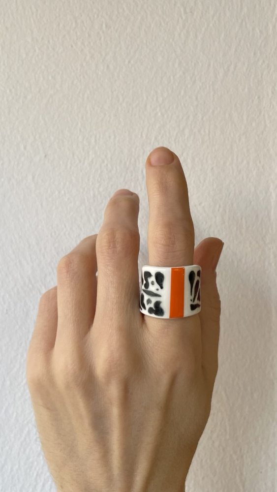 Кольцо Оранжевый акцент