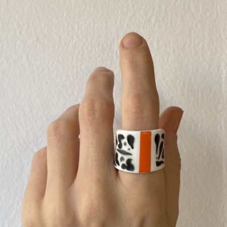 Кольцо Оранжевый акцент