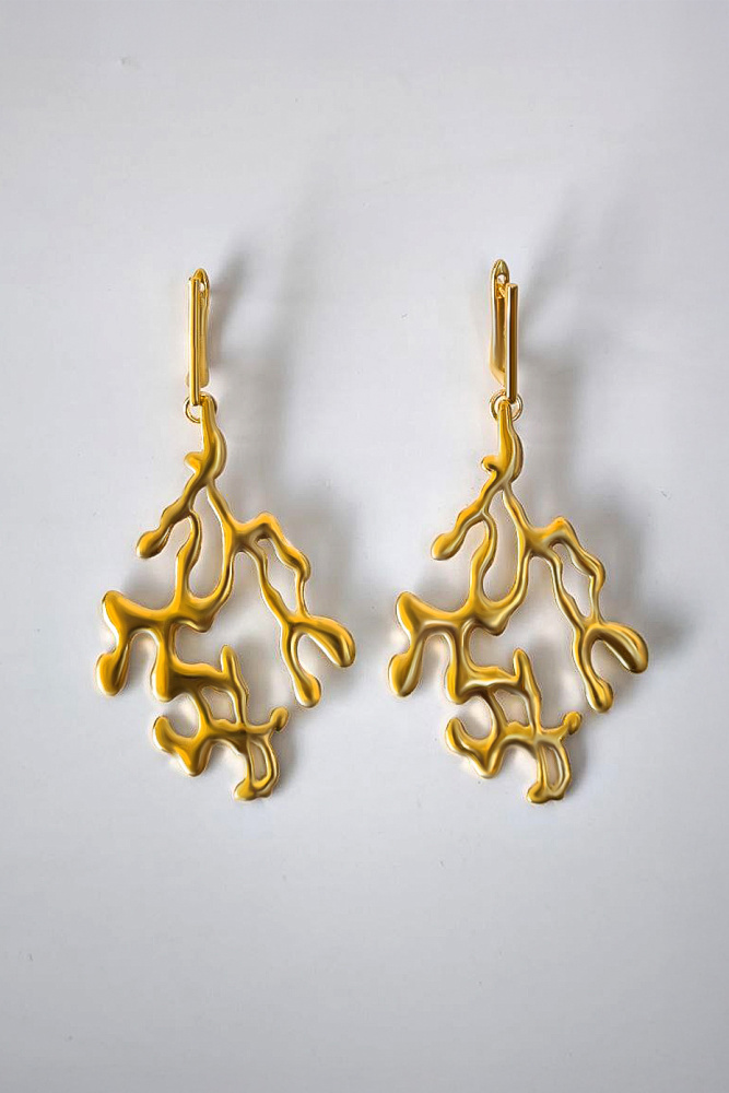 Серьги Flow gold