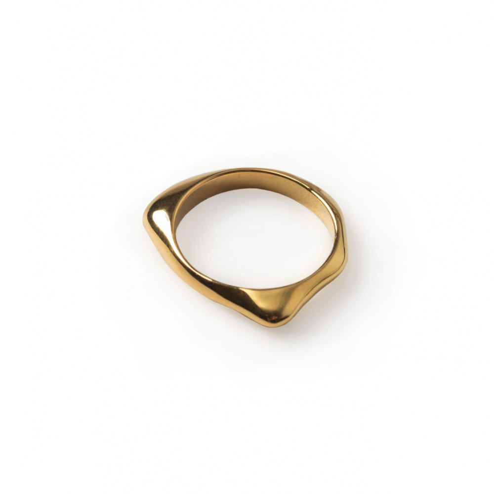 Серебряное кольцо Fluid R004 в покрытии золотом