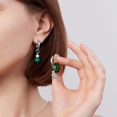 Серьги Дино и малахит