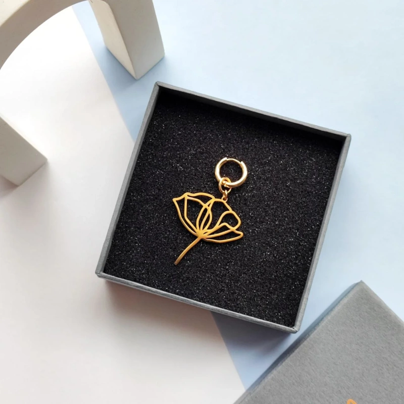 Моносерьга Peony gold