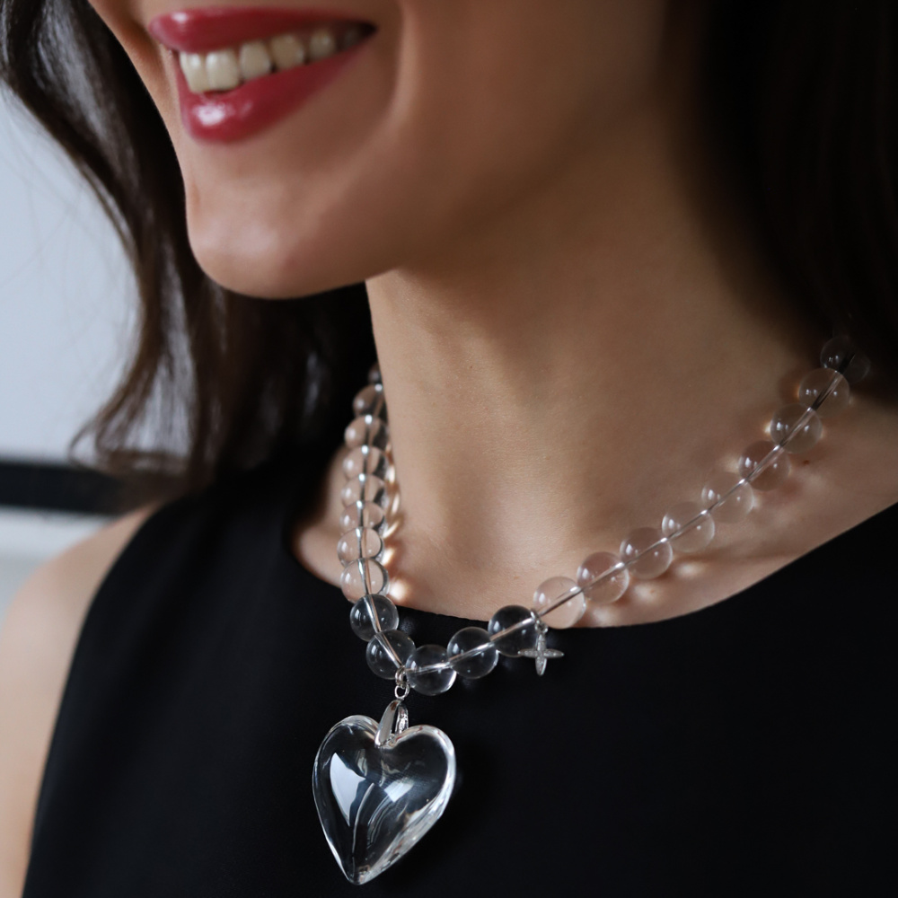 Колье-сердце Лунный блеск