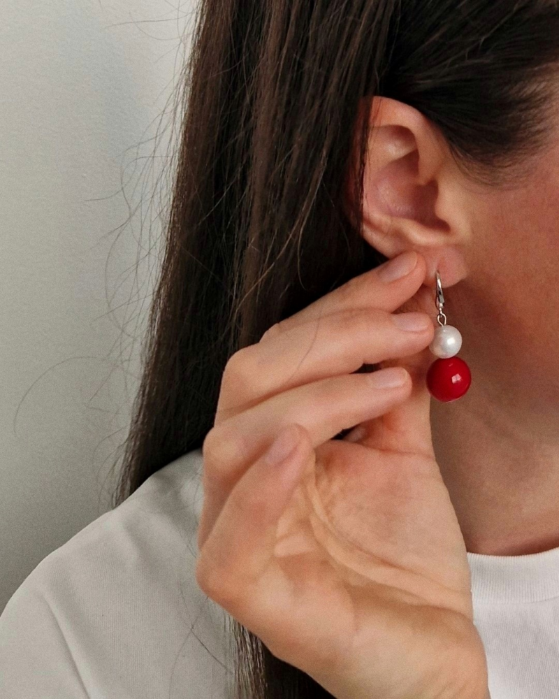 Серьги Неваляшки с жемчугом