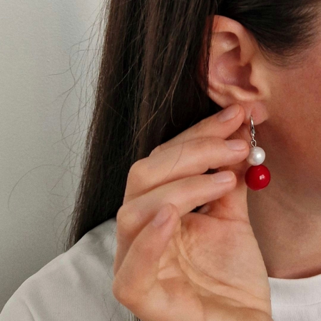 Серьги Неваляшки с жемчугом