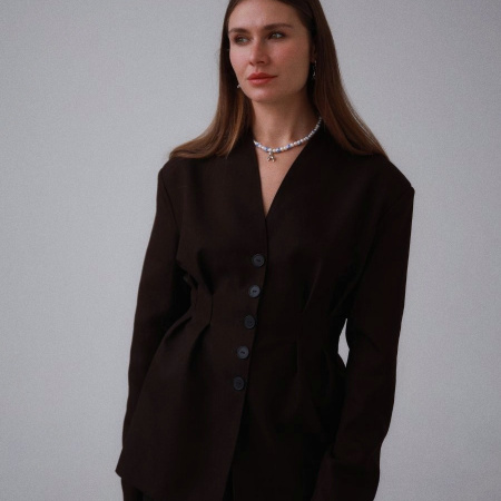 Чокер Гжель-конь с жемчугом и керамикой