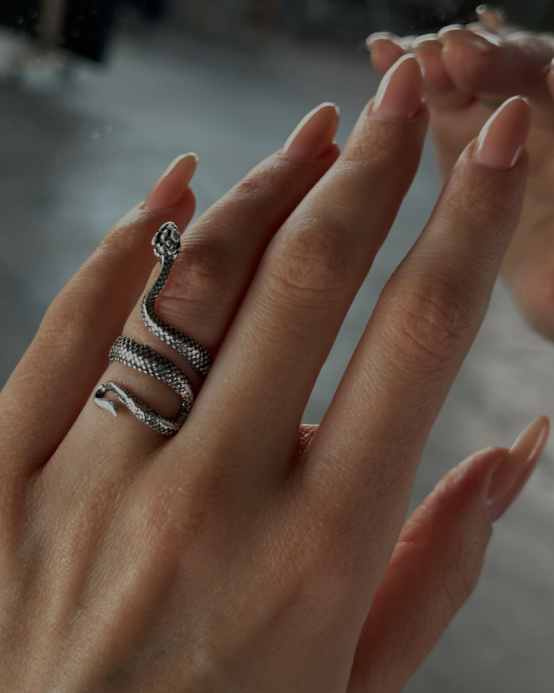 Серебряное кольцо Маленькая Змея