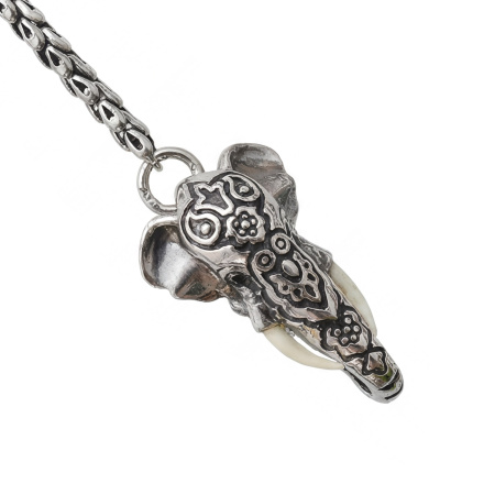 Браслет Индийский слон с бивнями из бивня мамонта