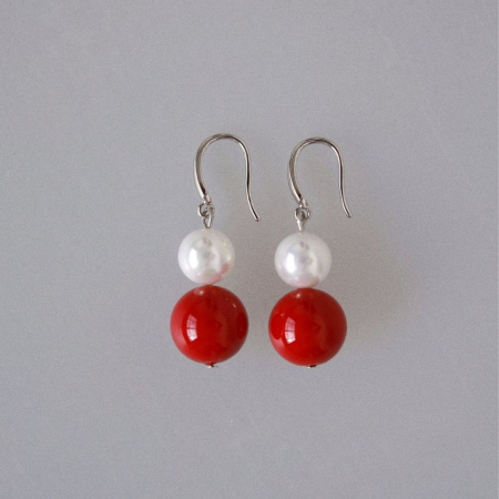 Серьги Неваляшки с жемчугом