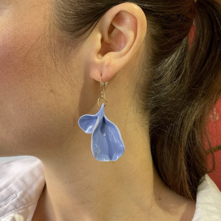 Серьги Листики синие