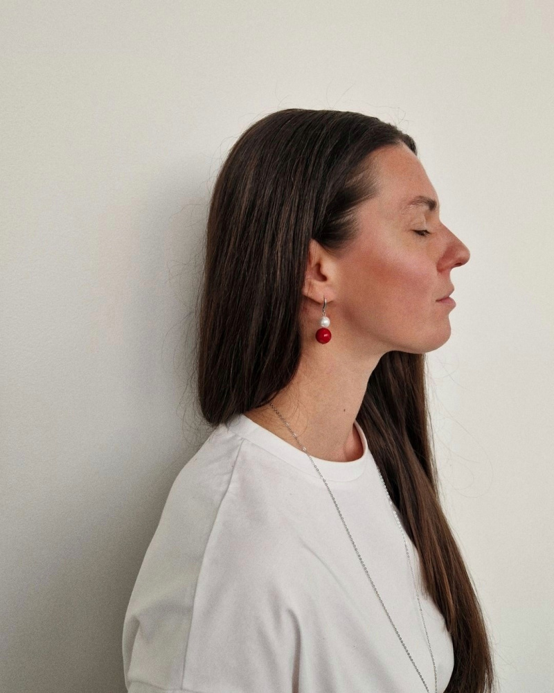 Серьги Неваляшки с жемчугом