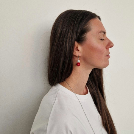 Серьги Неваляшки с жемчугом