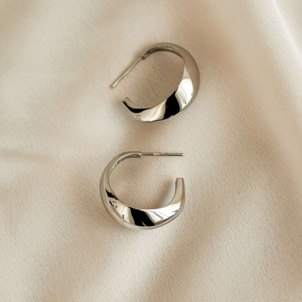 Серебряные серьги-кольца Lucca