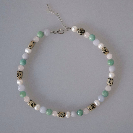 Чокер Небо, море, облака из натуральных камней