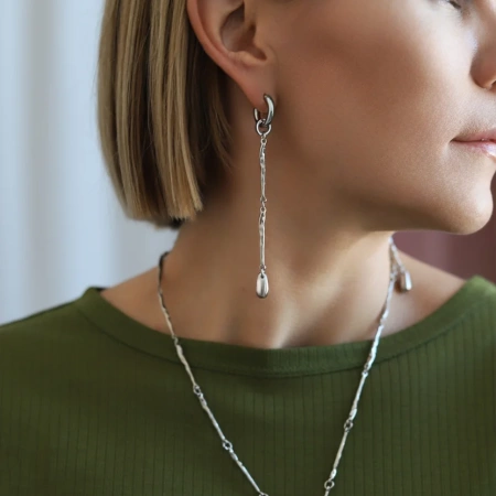 Серьги Созвездие серебристые