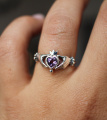 Серебряное кольцо Кладдахское с аметистом