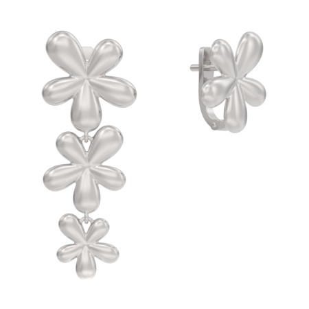Серьги Цветы ассиметричные