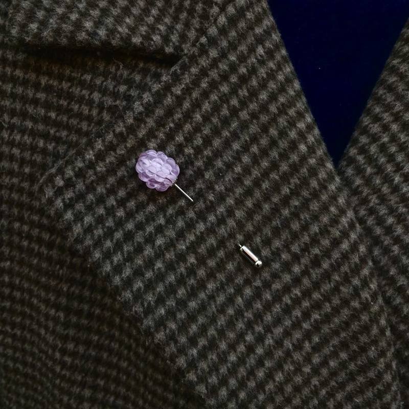 Брошь Малина фиолетовая