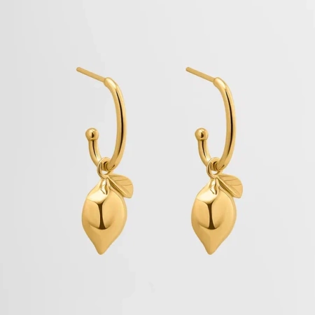 Серьги с лимонами глянцевые в покрытии золотом (LIMONCELLO)