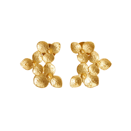 Серьги Клевер золотистые