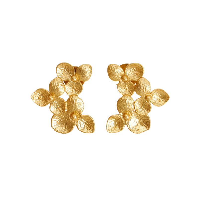 Серьги Клевер золотистые