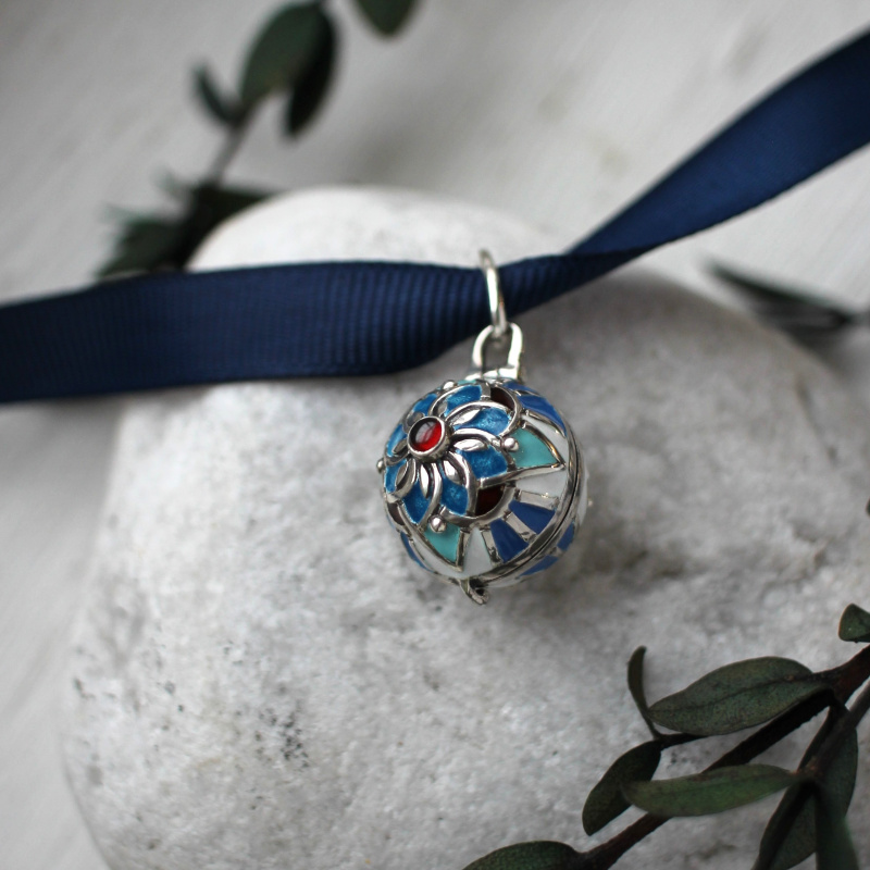 Медальон Большой хранитель на ленте синий