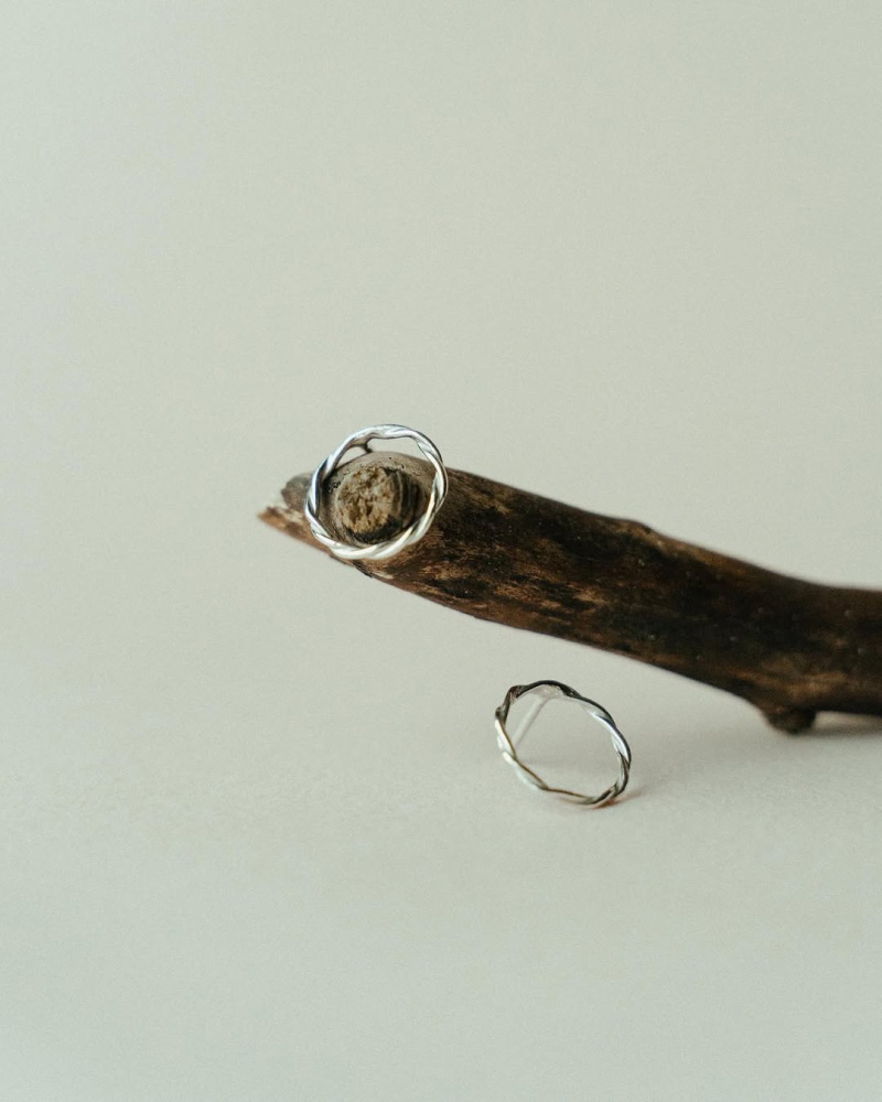 Серебряные пусеты Витой круг