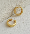 Серебряные серьги-кольца рельефные в покрытии золотом (SPEZIA mini)