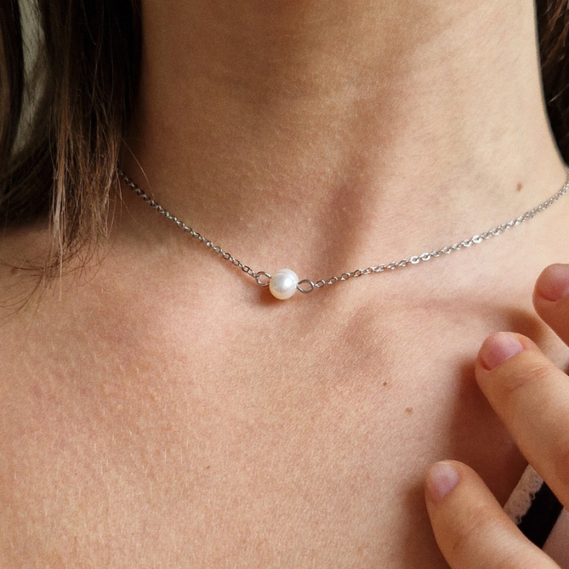 Цепочка с подвеской Мурашка с жемчугом