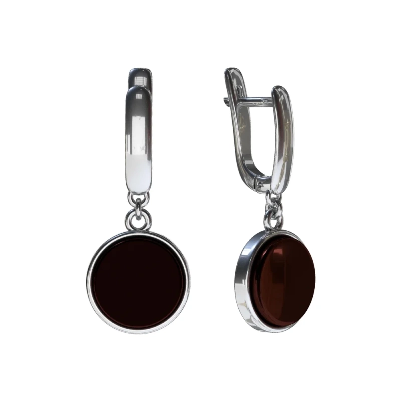 Серьги с плоским кругом