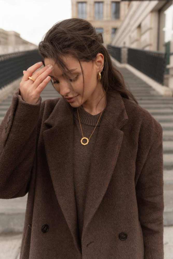 Серебряное кольцо восьмигранное в покрытии золотом (PESCARA)