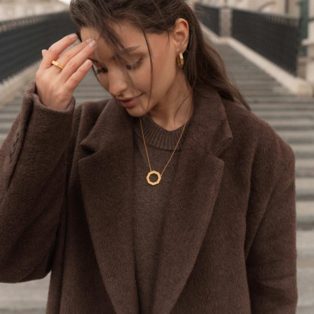 Кольцо восьмигранное в покрытии золотом (PESCARA)