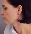 Серьги Slim матовые розовые с 3-мя кольцами
