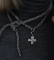 Колье-шнур с подвеской Shine cross grey