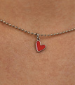 Цепочка с подвеской Тебе сердце юное с красным сердечком из эмали 