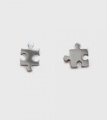 Серебряные пусеты Puzzle mini