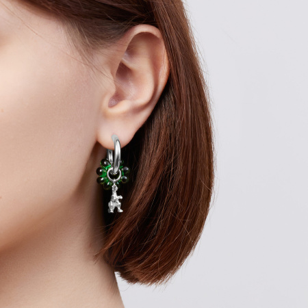 Серьги Дино и малахит