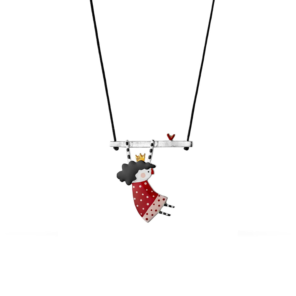 Серебряный кулон на шнурке Маленькая принцесса